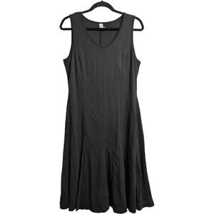 Peruvian Connection Black Sleeveless Scoop Neck A Line Pima Cotton Dress Size L